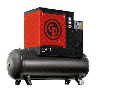 CP, 15 Hp Tank Mounted Screw Compressor Model 500 ltr, 52cfm