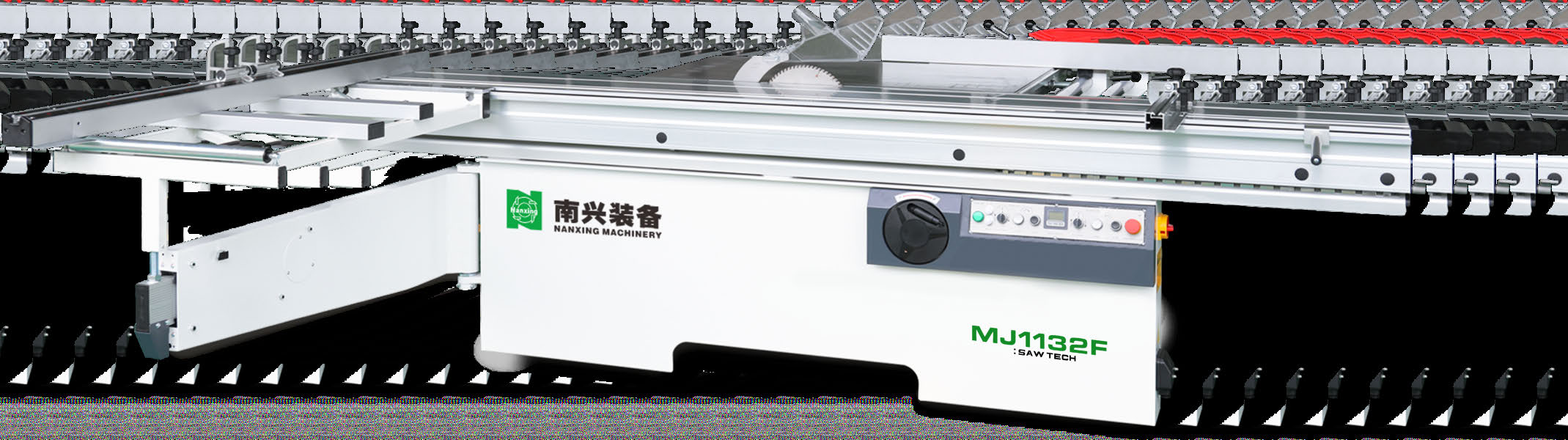 Nanxing Sliding Table Saw MJ1132F 415V [3200mm Table | 1200mm Rip-cut Fence | 6.6 Kw]