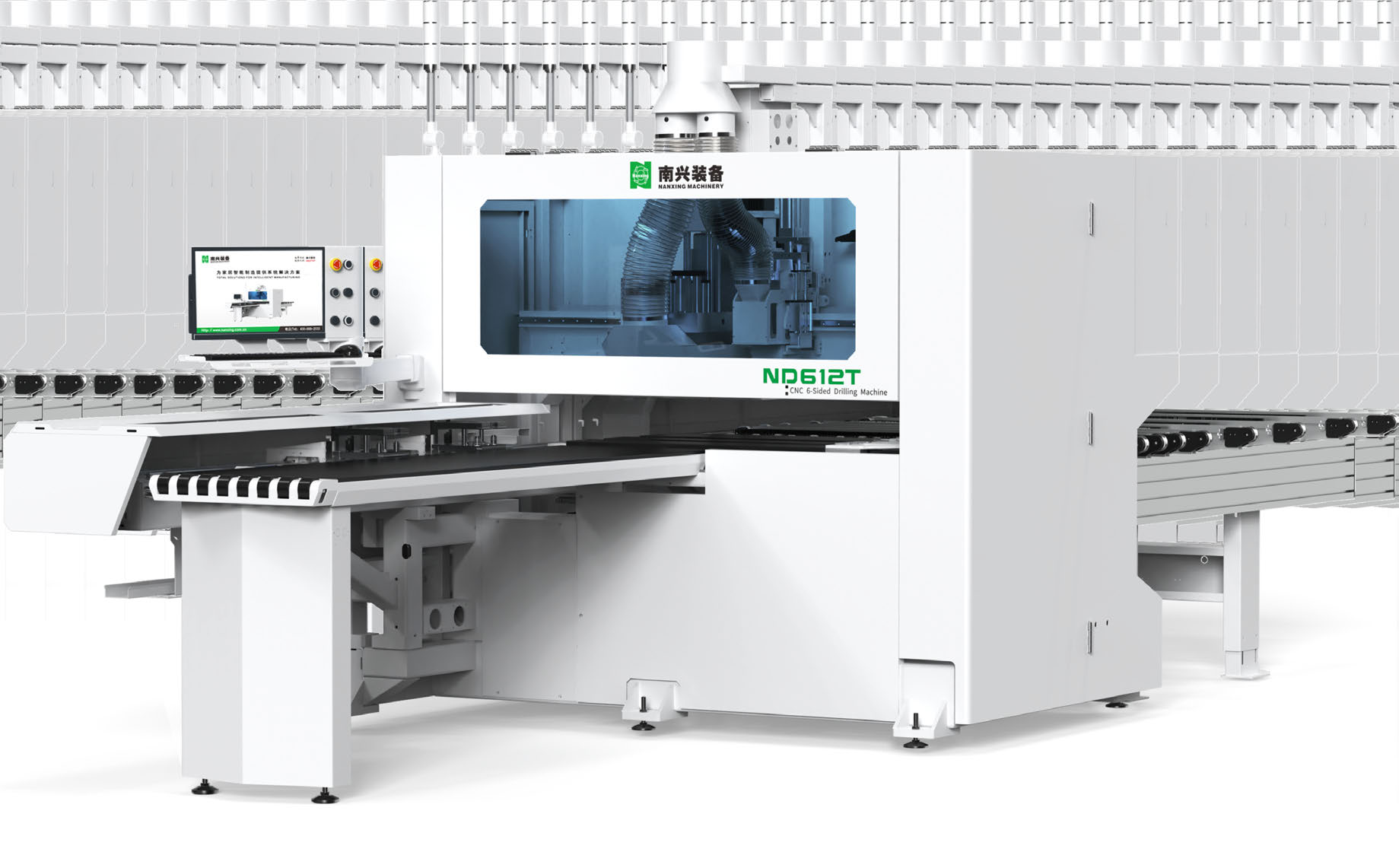 CNC 6-Sided drilling machine ND612TS 415V | AC | Lamello Saw Blade | Double-head aggregate | Air Jet for Gripper
