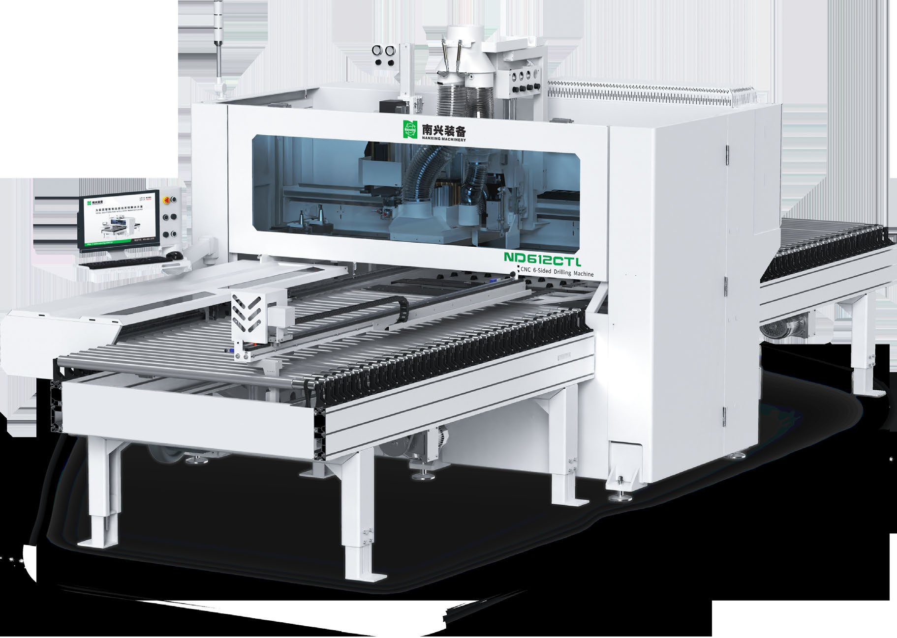 Nanxing Edge Banding Machine NB671DNC & CNC 6-Sided Drilling Machine ND612DTSL with Auto conveyor systems